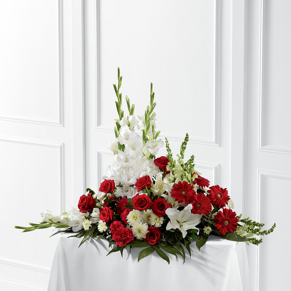 Crimson & White Arrangement – ROWLETT FLORIST & GIFTS, Garland TX
