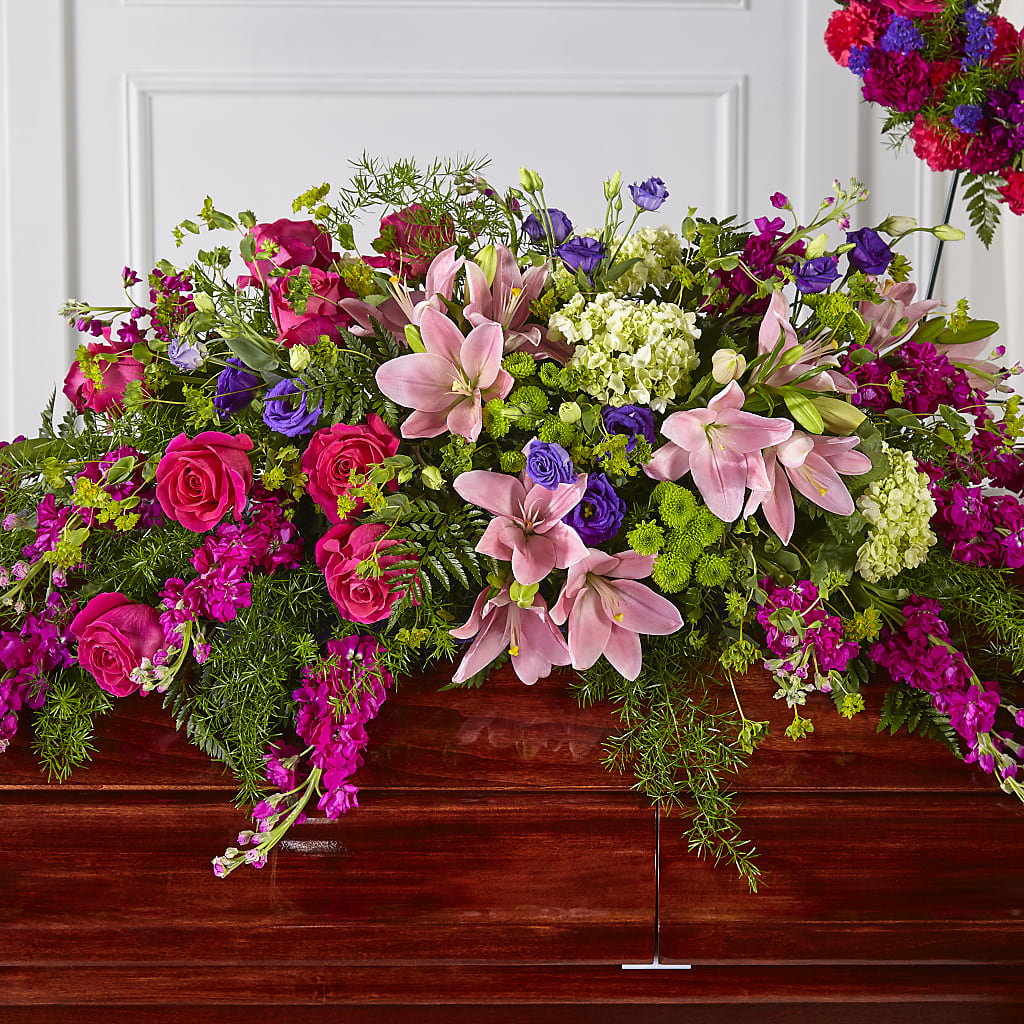 Radiant Tribute Casket Spray – ROWLETT FLORIST & GIFTS, Garland TX