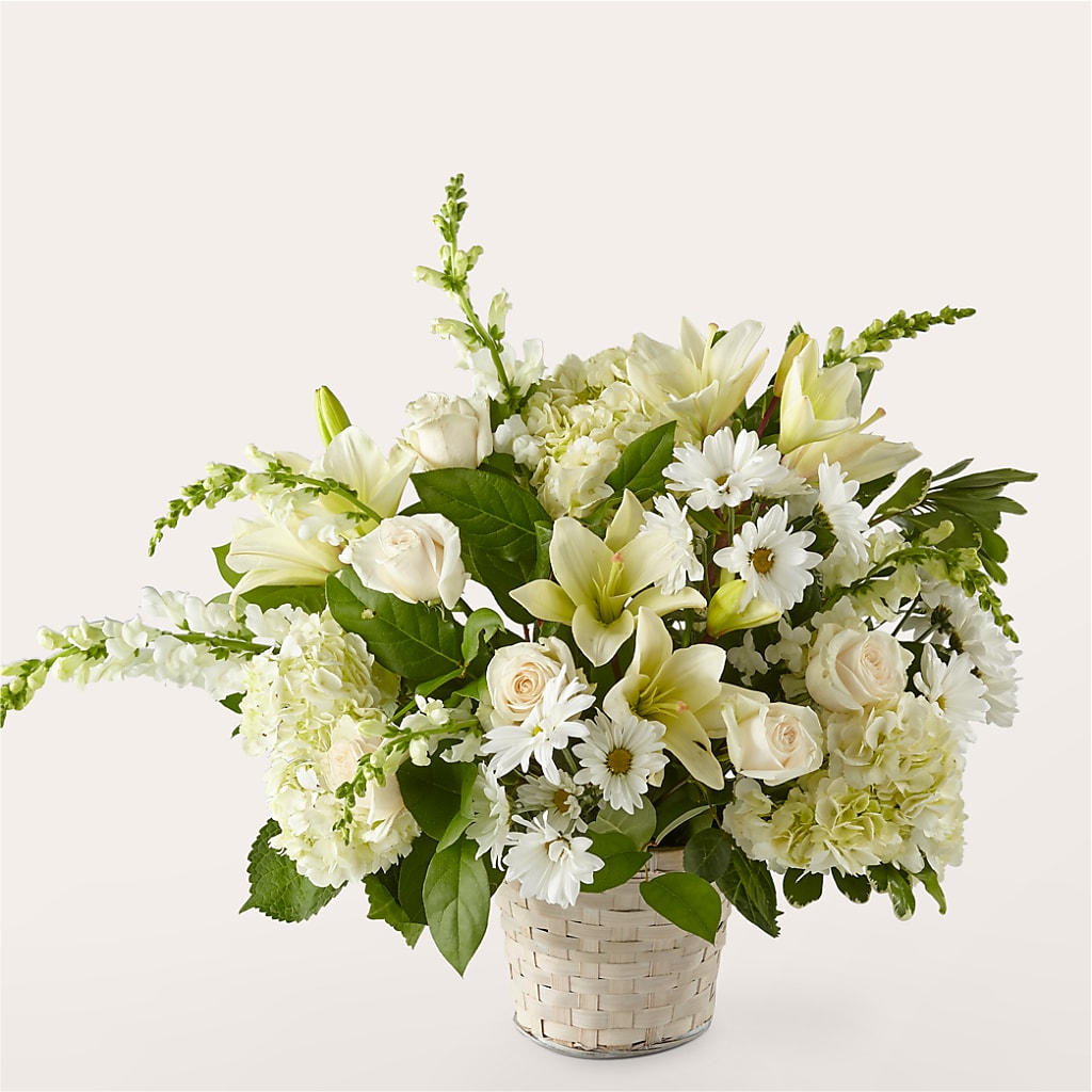 Ivory Elegance Floral Basket – ROWLETT FLORIST & GIFTS, Garland TX