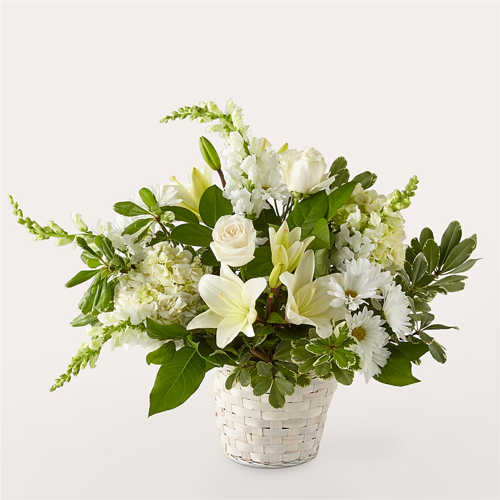 Ivory Elegance Floral Basket – ROWLETT FLORIST & GIFTS, Garland TX