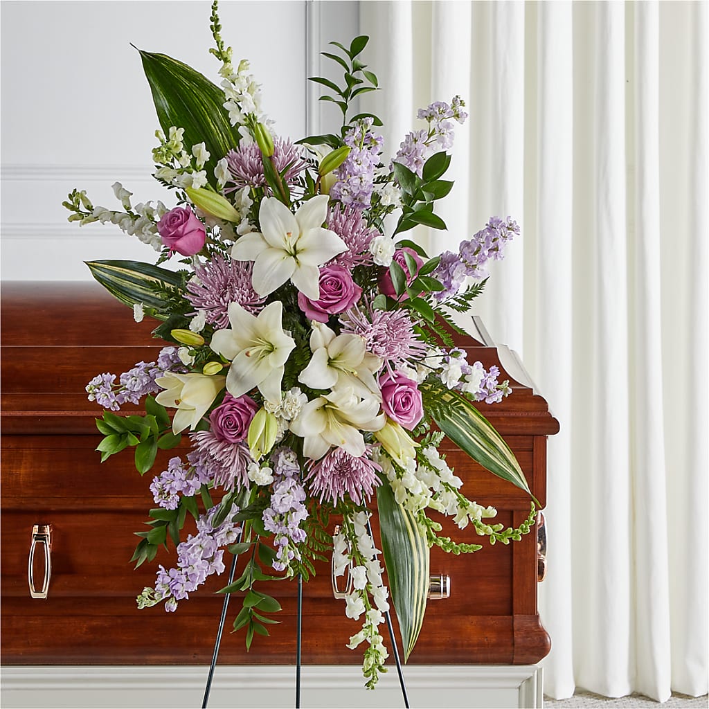 Grateful Hearts Standing Spray – ROWLETT FLORIST & GIFTS, Garland TX
