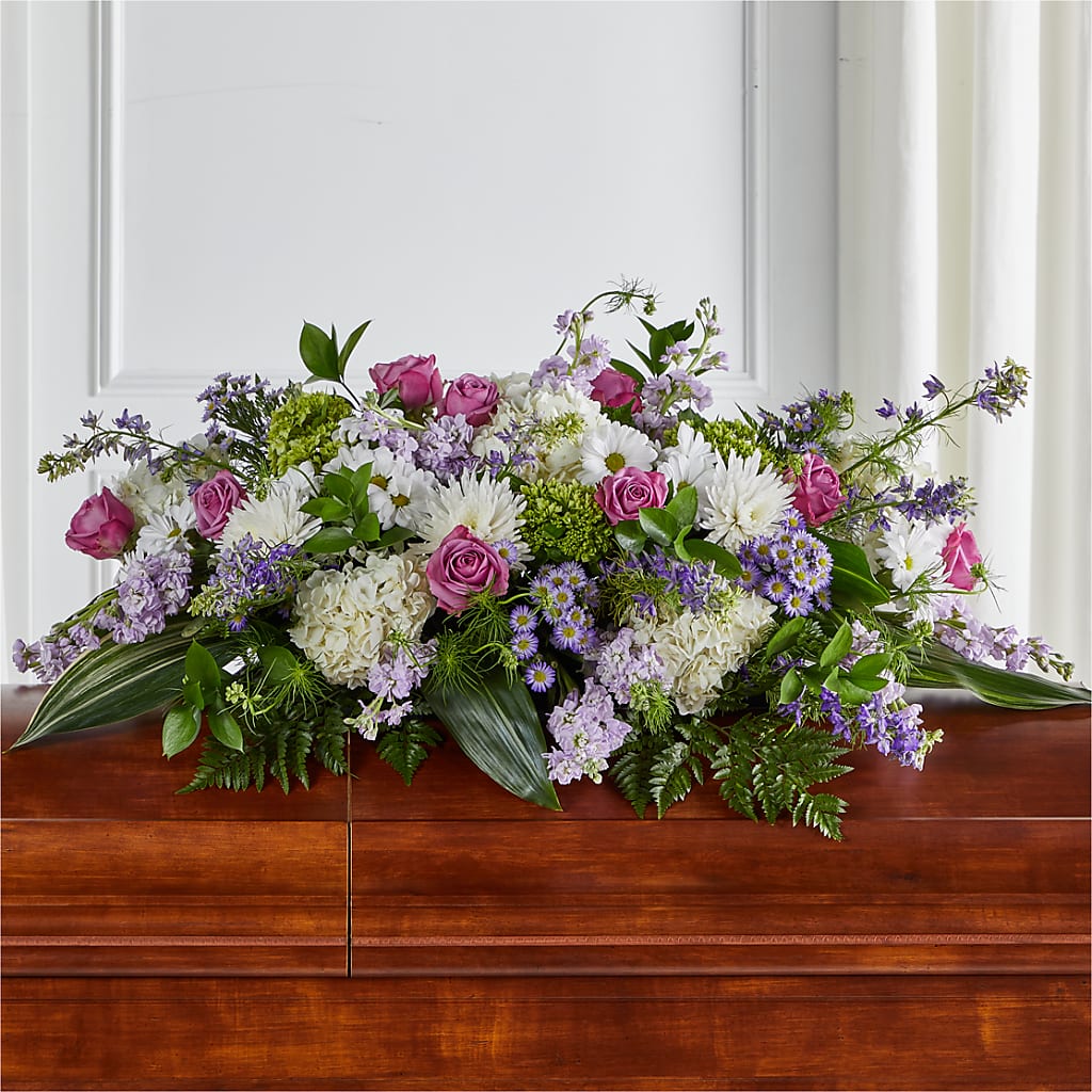 Meadows of Serenity Casket Spray – ROWLETT FLORIST & GIFTS, Garland TX