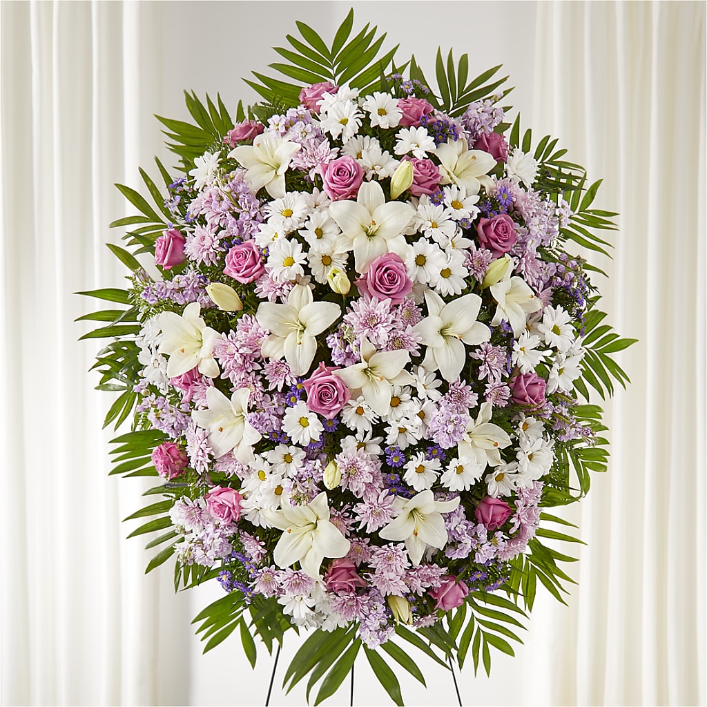 Surrounded by Love Standing Spray – ROWLETT FLORIST & GIFTS, Garland TX