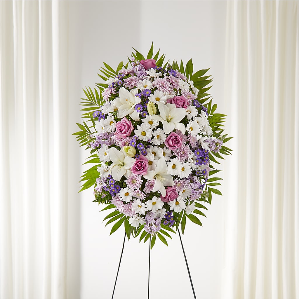 Surrounded by Love Standing Spray – ROWLETT FLORIST & GIFTS, Garland TX