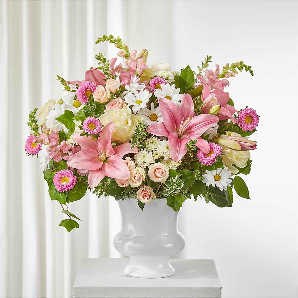 Empathetic Blooms Urn Arrangement – ROWLETT FLORIST & GIFTS, Garland TX