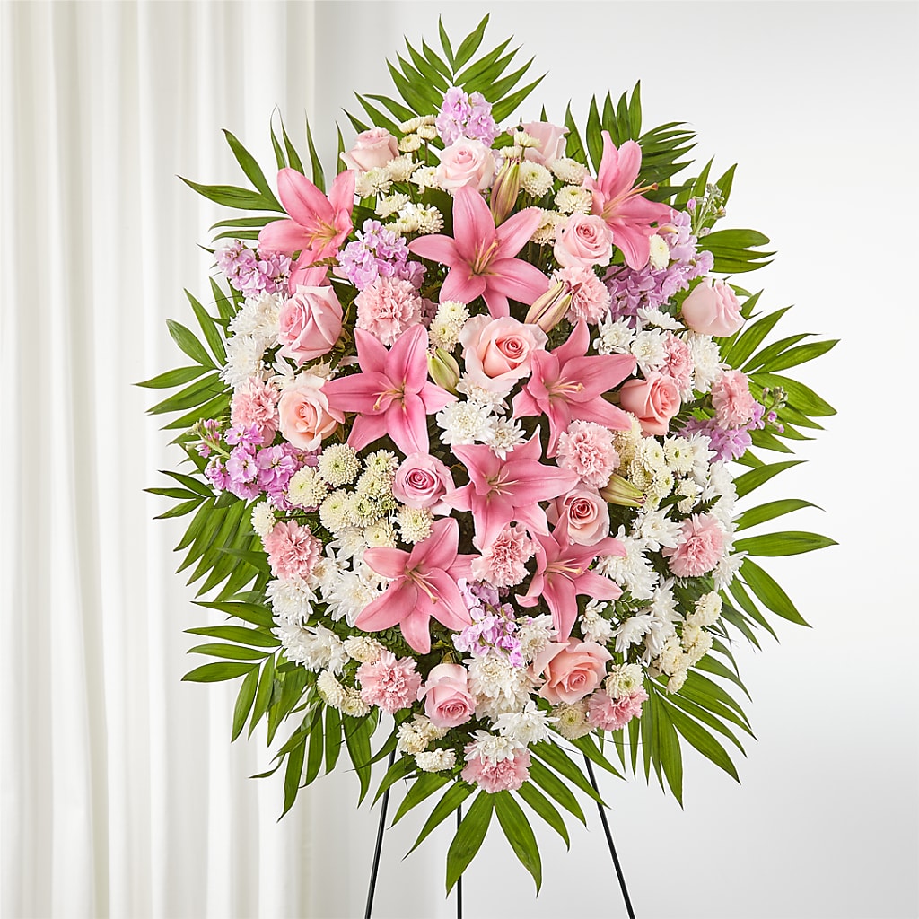 Offering Solace Standing Spray – ROWLETT FLORIST & GIFTS, Garland TX