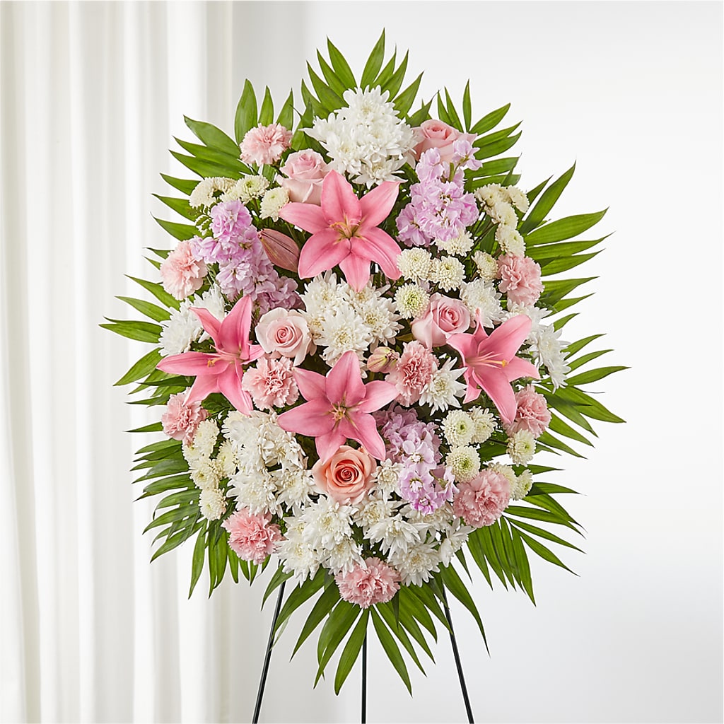 Offering Solace Standing Spray – ROWLETT FLORIST & GIFTS, Garland TX