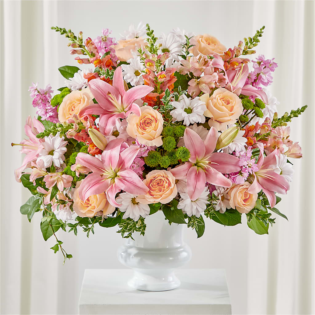 Heartfelt Gesture Urn Arrangement – ROWLETT FLORIST & GIFTS, Garland TX