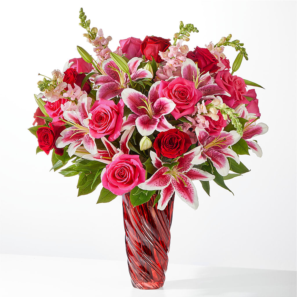 Always You Bouquet with Luxe Swirl Vase – ROWLETT FLORIST & GIFTS, Garland TX
