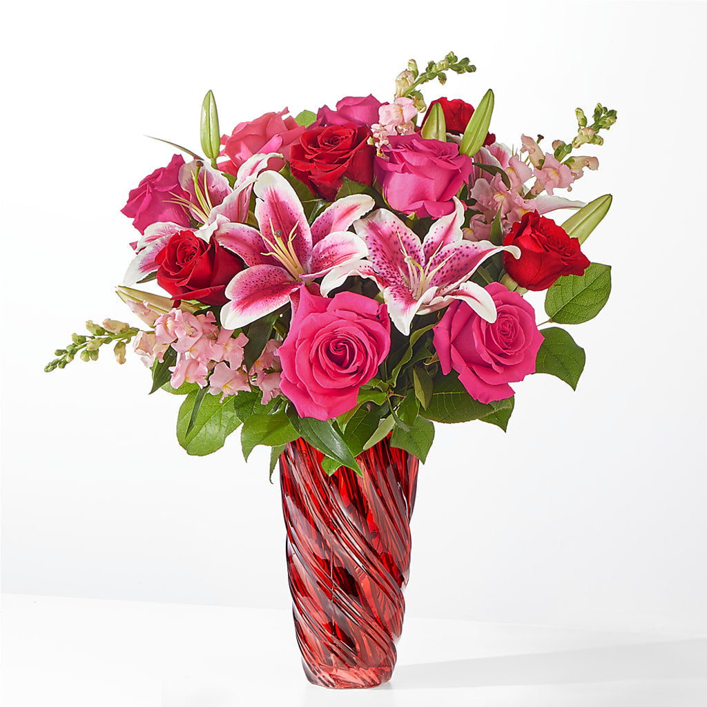 Always You Bouquet with Luxe Swirl Vase – ROWLETT FLORIST & GIFTS, Garland TX