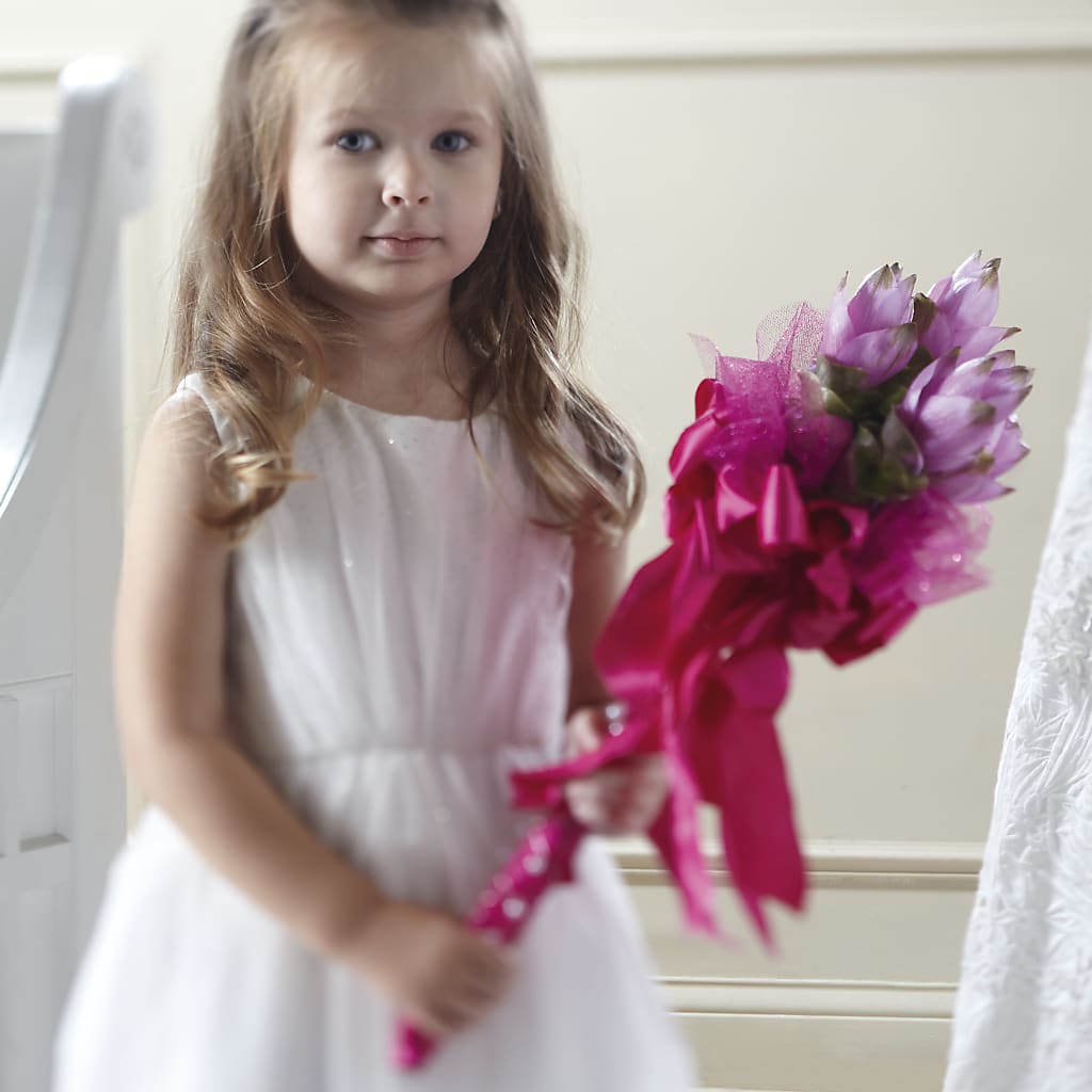 Sparkle Pink Flower Girl Bouquet – ROWLETT FLORIST & GIFTS, Garland TX