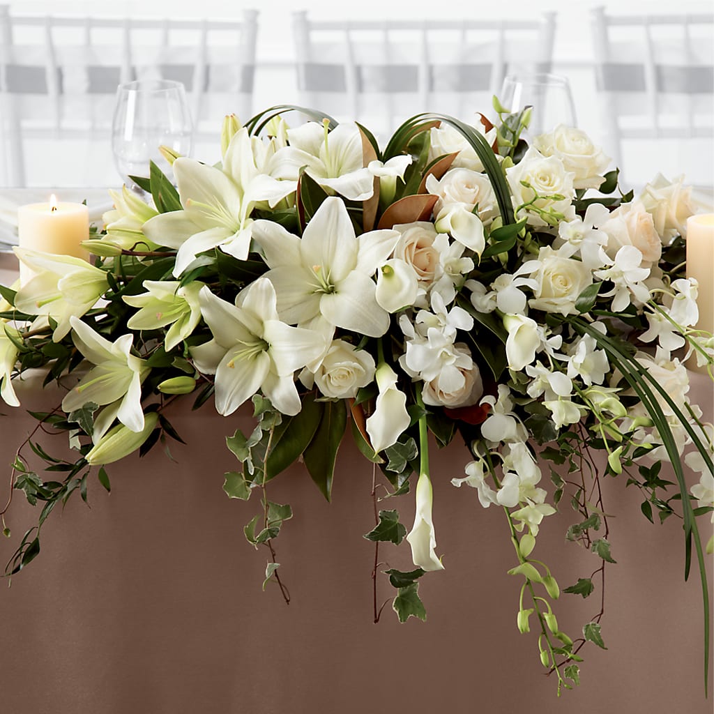 White Linen Arrangement – ROWLETT FLORIST & GIFTS, Garland TX