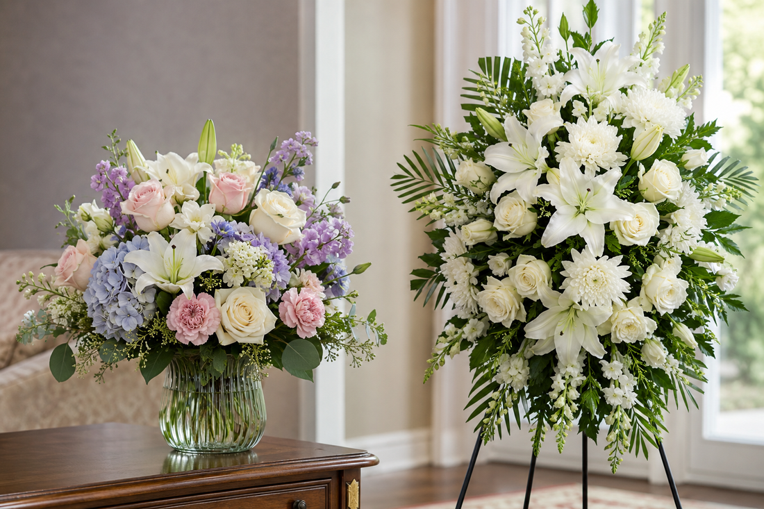 difference between funeral flowers and sympathy flowers