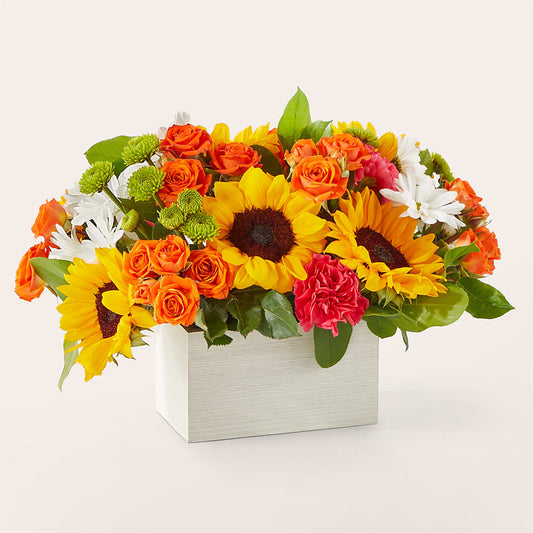 Sun-drenched Blooms Box Bouquet – ROWLETT FLORIST & GIFTS, Garland TX