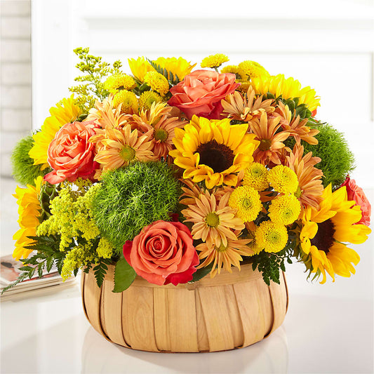 Harvest Sunflower Basket – ROWLETT FLORIST & GIFTS, Garland TX