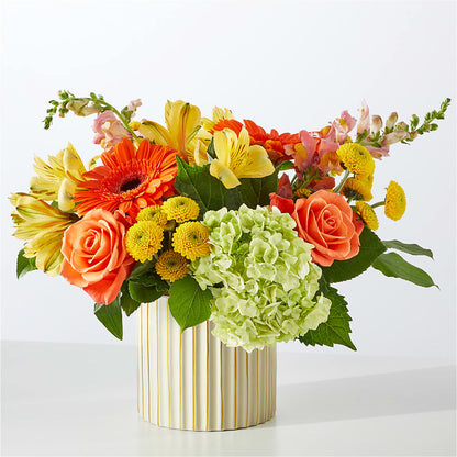 Autumn Sunshine Bouquet with Ivory Vase – ROWLETT FLORIST & GIFTS, Garland TX