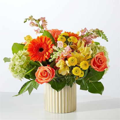 Autumn Sunshine Bouquet with Ivory Vase – ROWLETT FLORIST & GIFTS, Garland TX