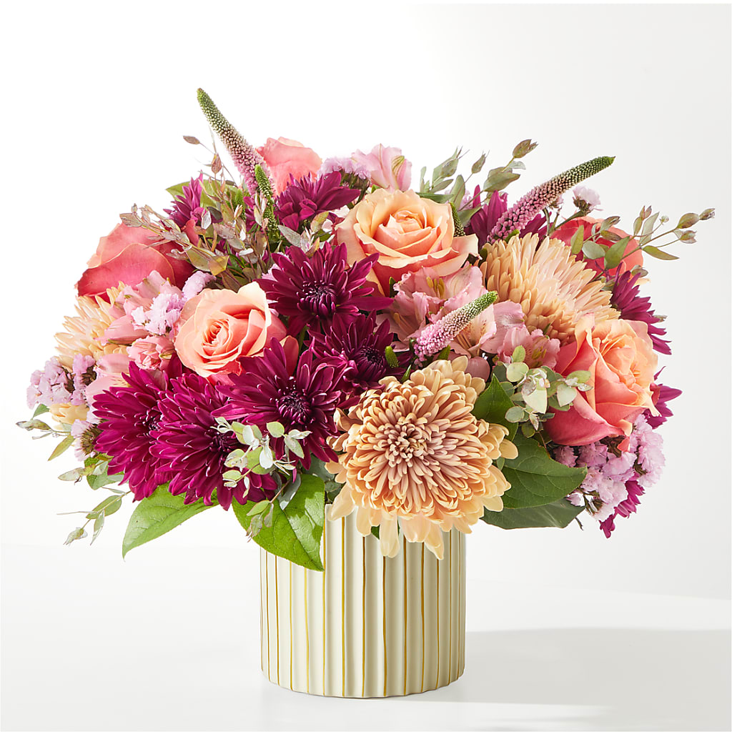 Berry Cobbler Bouquet with Ivory Vase – ROWLETT FLORIST & GIFTS, Garland TX