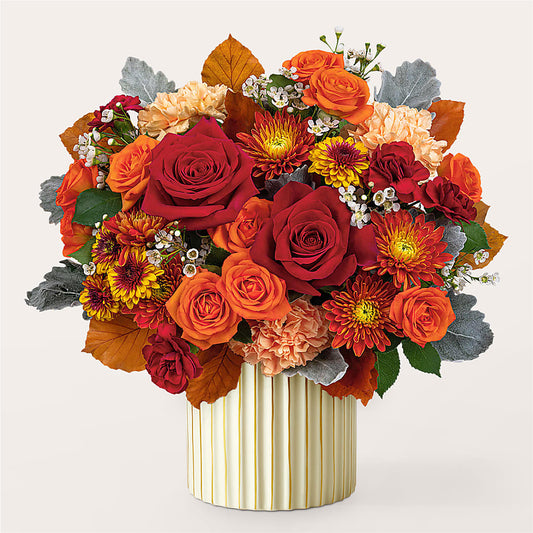 Merlot Bouquet with Ivory Vase – ROWLETT FLORIST & GIFTS, Garland TX