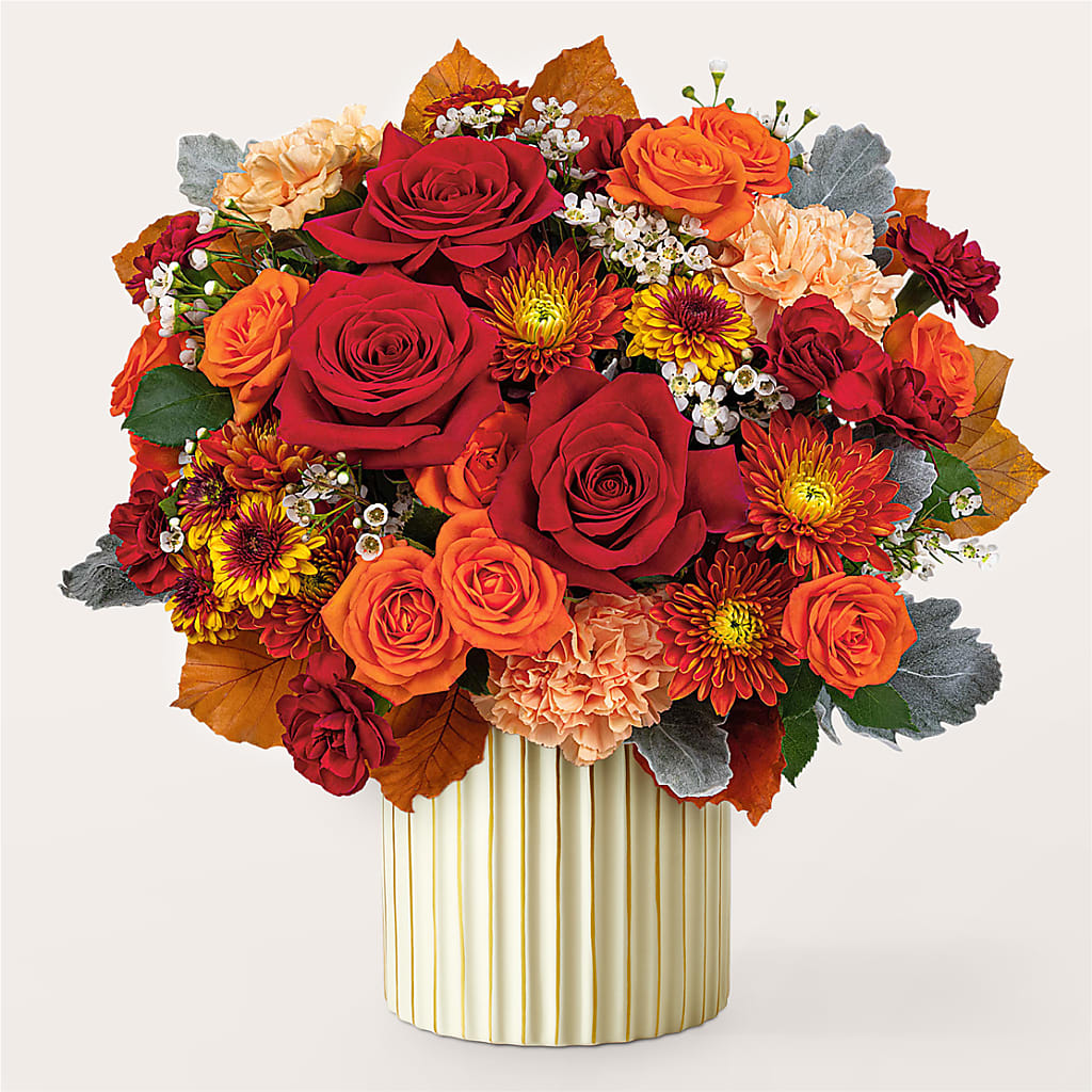 Merlot Bouquet with Ivory Vase – ROWLETT FLORIST & GIFTS, Garland TX