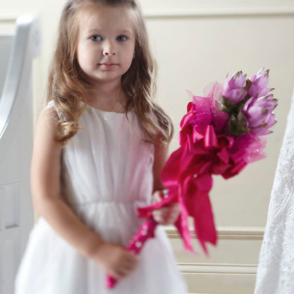 Sparkle Pink Flower Girl Bouquet – ROWLETT FLORIST & GIFTS, Garland TX